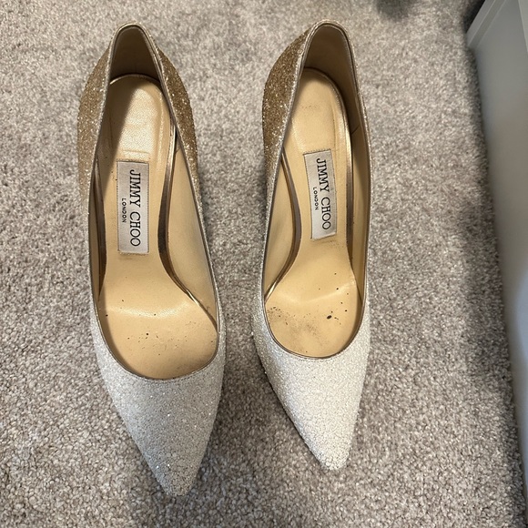 AUTHENTIC Jimmy Choo Romy 100 Glitter Pump - Picture 1 of 10